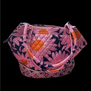 Vera Bradley Angle Tote Loves Me Pink Shoulder Bag Purse Tote